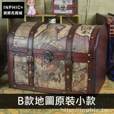 INPHIC-箱子創意復古老式收納中式仿古櫥窗裝飾百寶箱航海圖木箱-B款地圖原裝小款